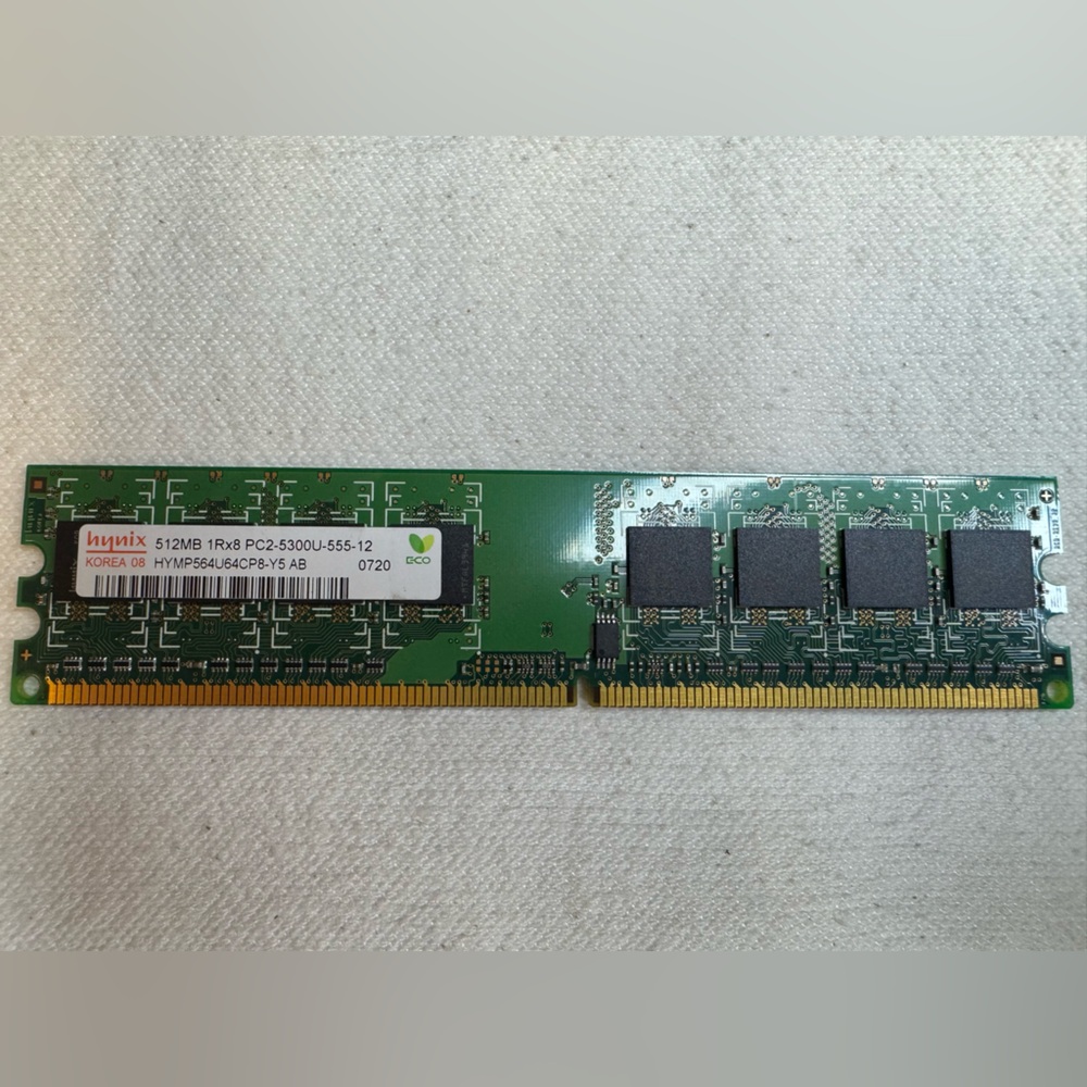 HYNIX 512MB Memory 1Rx8 PC2530U-555-12 Korea 08. HYMP564U64CP8-Y5 AB